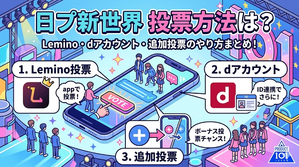 日プ新世界の投票方法は？Lemino・dアカウント・追加投票のやり方まとめ!